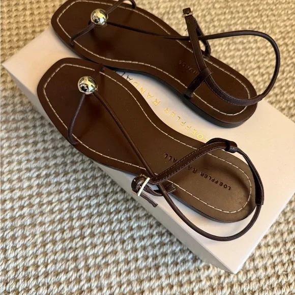 Unworn Loeffler Randall Espresso Sandals Size 5.5 - Picture 2 of 6